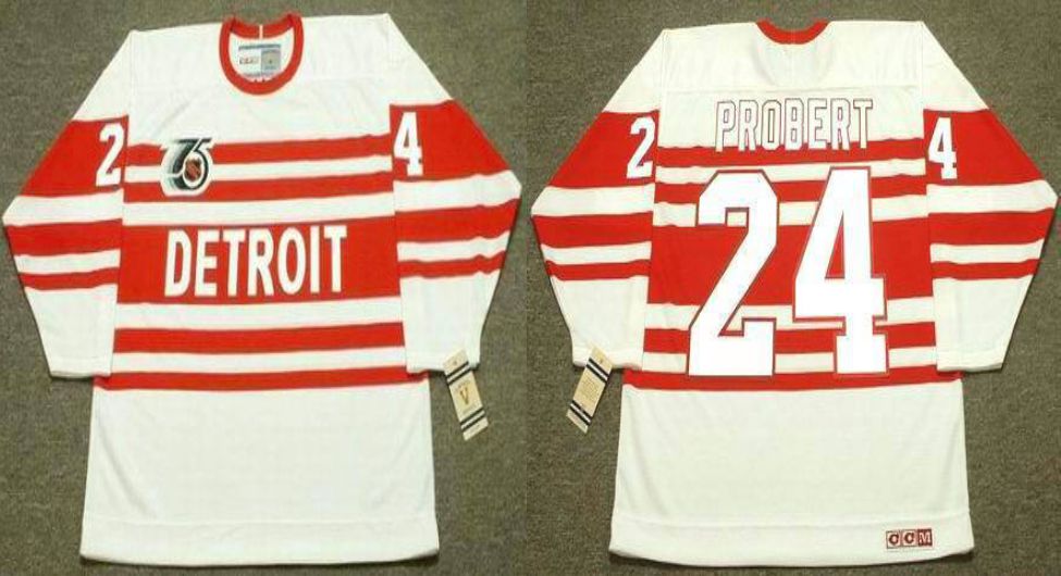 2019 Men Detroit Red Wings #24 Probert White CCM NHL jerseys1->detroit red wings->NHL Jersey